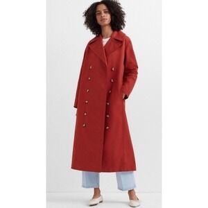 NWT Club Monaco Ohdette Red Long Trench Coat Women's XS MSRP $329